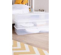 Wham Crystal 3 x 55L Stackable Plastic Storage Boxes with Lids Clear Wham Clear