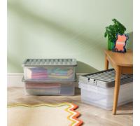 Wham Crystal 32L Box & Stronger Lid Pk5 Clear/silver