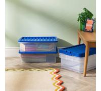 Wham Crystal 32L Clear Box & Stronger Lid PK5 in Blue Wham Blue