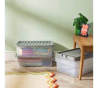 Wham Crystal 32L Clear Box & Stronger Lid PK5 in Silver Wham Silver