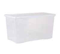 Wham Crystal 3x 110L Plastic Storage Boxes with Lids. Clear, Extra Large, Strong (Pack of 3, 110 Litre) Made in the UK