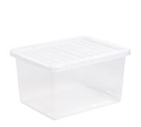 Wham Crystal 4 X 31L Stackable Plastic Storage Boxes With Lids Clear