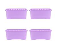 Wham Crystal 4 x 45L Stackable Plastic Storage Boxes with Lids | Ideal for Home, Office, Toys & More | Large Boxes | Made in UK - Sparkle Lavender