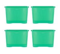 Wham Crystal 4 x 80L Stackable Plastic Storage Boxes with Lids | Ideal