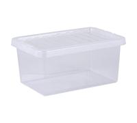Wham Crystal 5 x 11L Stackable Plastic Storage Boxes with Lids Clear Wham Clear