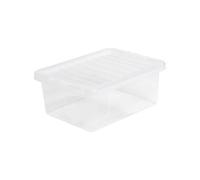 Wham Crystal 5 X 17L Stackable Plastic Storage Boxes With Lids Clear