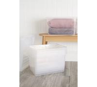 Wham Crystal 5 x 25L Stackable Plastic Storage Boxes with Lids Clear Wham Clear
