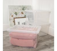 Wham Crystal 5 X 31L Stackable Plastic Storage Boxes With Lids Clear