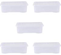 Wham Crystal 5 X 32L Stackable Plastic Storage Boxes With Lids / Free Next Day Delivery