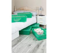 Wham Crystal 5 x 32L Stackable Plastic Storage Boxes with Lids in Green Wham Green