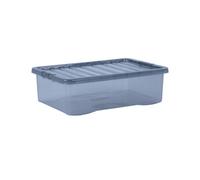 Wham Crystal Tint Smoke 32L Underbed Storage Box & Lid 5 pack, Black