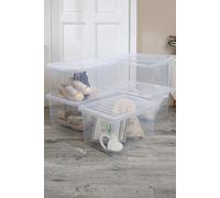 Wham Crystal 5 x 37L Stackable Plastic Storage Boxes with Lids Clear Wham Clear One Size
