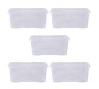 Wham Crystal 5 x 45L Stackable Plastic Storage Boxes with Lids | Ideal for Home, Office, Toys & More | Large Boxes | Made in UK - Clear