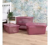 Wham Crystal Set of 5 Boxes & Lids, 45l Pink