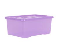 Wham Crystal 5 x 45L Stackable Plastic Storage Boxes with Lids Tint Blue in Lavender Wham Lavender