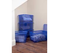 Wham Set 5 Crystal 60 Litre Box & Lid - Blue, Blue