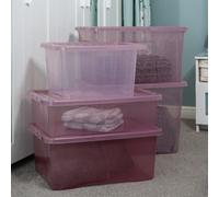 Wham Crystal Set of 5 Assorted Size Boxes & Lids Pink