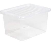 Wham Crystal 6 X 25L Box & Lid Clear, Versatile Home Storage, 42.5X33X 25.5Cm