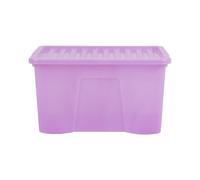 Wham Crystal 60 Liter Plastic Storage Box With Lid 60 x 40 x 33 cm - Tint Lilac