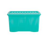 Wham Crystal 60 Liter Storage, Heavy Duty Plastic Storage Box With Lid