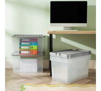 Wham Crystal 60L Clear Box & Stronger Lid PK5 in Silver Wham Silver