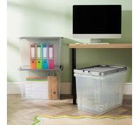 Wham Crystal 80L Box & Stronger Lid Pk4 Clear/silver