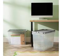 Wham Crystal 80L Clear Box & Stronger Lid PK3 in Silver Wham Silver