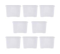 Crystal 8x 80L Stackable Plastic Storage Organiser Box and Lid Wham Clear One Size