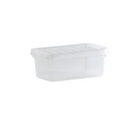 Wham Crystal Clear Rectangular 1.1L Small Plastic Stackable Storage Box With Lid
