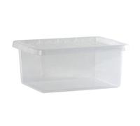 Wham Crystal Clear Rectangular 14L Medium Plastic Stackable Storage Box With Lid