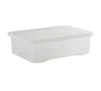 Wham Crystal Set of 5 Underbed Boxes & Lids, 32L Clear