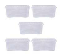 Wham Crystal Plastic Storage Boxes With Lids Home Office Stackable Nestable Container Box, 45L Easy fit Underbed Protective Storage Box, 60 x 40 x 25 cm - Tint Clear (Set of 5)