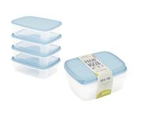 Wham Cuisine Clear Everyday Set of 4 Food Storage Box Containers with Lids - 1 L