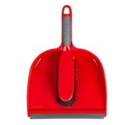 Wham Dustpan and Brush Set with Soft PET Bristles Non Slip Rubber Grip Handle Lightweight Durable Plastic Cleaning Tool for Home Kitchen Office Indoor Outdoor Use 24 x 34 x 11.5 cm