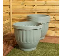 Wham Etruscan 30.5Cm Round Planter Pack 4 Milieu Green