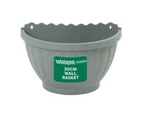 Wham Etruscan Plastic Garden Planter | 100% Recycled Plastic | Lightweight | Drainage Points for Easy Drilling | Indoor & Outdoor Use | Made in UK - Milieu Green (30cm Wall Basket - Pack of 4, Oval)