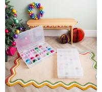 Wham Festive 2X Extra Large Christmas Bauble Storage Boxes - 24-Compartments - Ideal For Ornaments, Baubles, Crafting, Diy & More