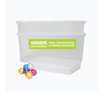 Wham Festive 3-Piece Christmas Storage Set | 1 x 133L Christmas Tree, 1 x 55L Decorations Container & 1 x 24-Compartment Bauble Box | Stackable & Nestable | Made in UK