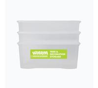 Wham Festive 3 Piece | 1x Tree Storage + 2x Decoration Storage Boxes Clear