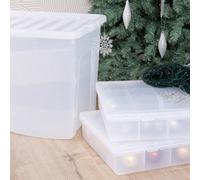 Wham 3 Piece Festive Storage Bundle Clear (1X 133L & 2X Bauble Organisers)