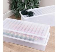 Wham Festive 3 Piece | 1x Tree Storage + 2x Decoration Storage Boxes Clear