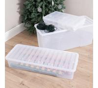 Wham Festive 3 Piece Tree, Decoration & Bauble Storage Boxes in Clear Wham Clear