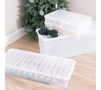 Wham Festive 4 Piece Tree, Decoration & 2 Bauble Storage Boxes Clear (1x 133L Crystal, 1x 55L Crystal, 2x Bauble Boxes)