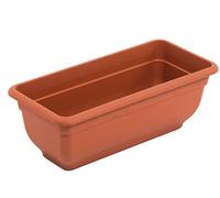 Wham Garden Plastic Plant Flower Herb Bell Planter Pot Container (Single 47x21.5cm Terracotta Rectangle)