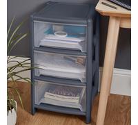 Wham Deep 3 Drawer Unit - Grey, Black