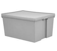 Wham Heavy Duty Upcycled Soft Grey 150L Xxl Plastic Stackable Storage Box With Lid