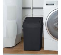Wham High Grade 25L Plastic Flip Top Bin, 25Ltr Medium Waste Bin Midnight