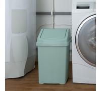 Wham High Grade 25L Plastic Flip Top Bin, 25Ltr Medium Waste Bin Silver Sage