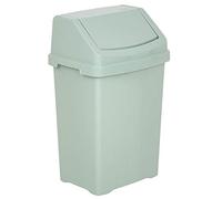 Wham High Grade 50Lt Plastic Silver Sage Flip Top Waste Rubbish Bin