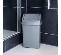 Wham High Grade 8L Plastic Flip Top, 8Ltr Extra Small Waste Bin in Silver Wham Silver